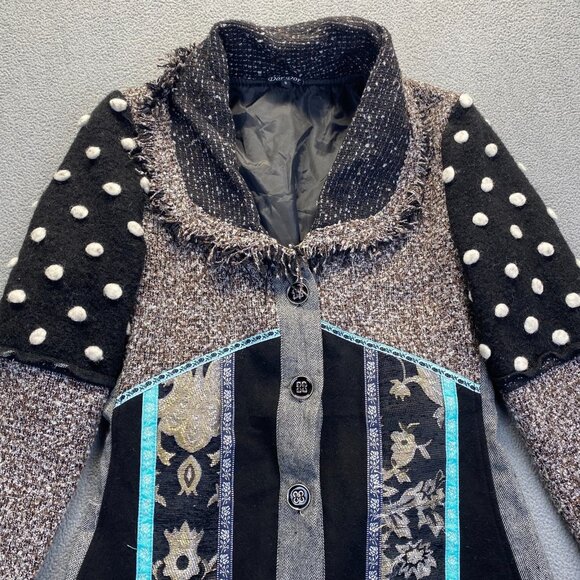 Dor Dor Couture Art-To-Wear Women's Size Small  Button Up Lined Coat - Picture 9 of 13